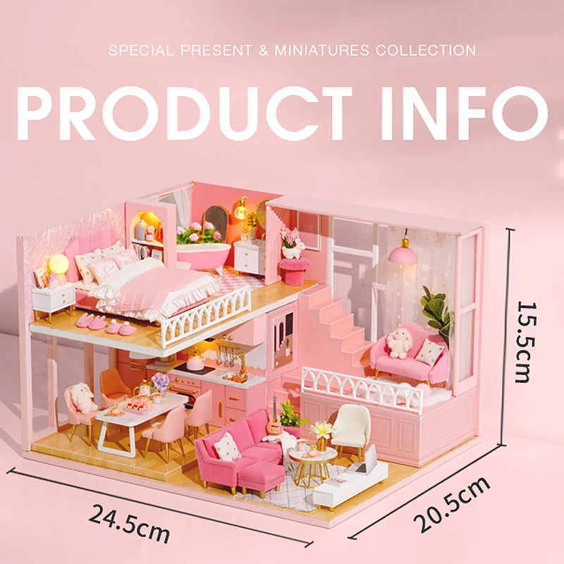 3D Wooden Dollhouse Kit